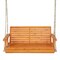 Costway Porch Swing Wood Outdoor Patio Hanging Bench Chair for Garden Backyard White/orange